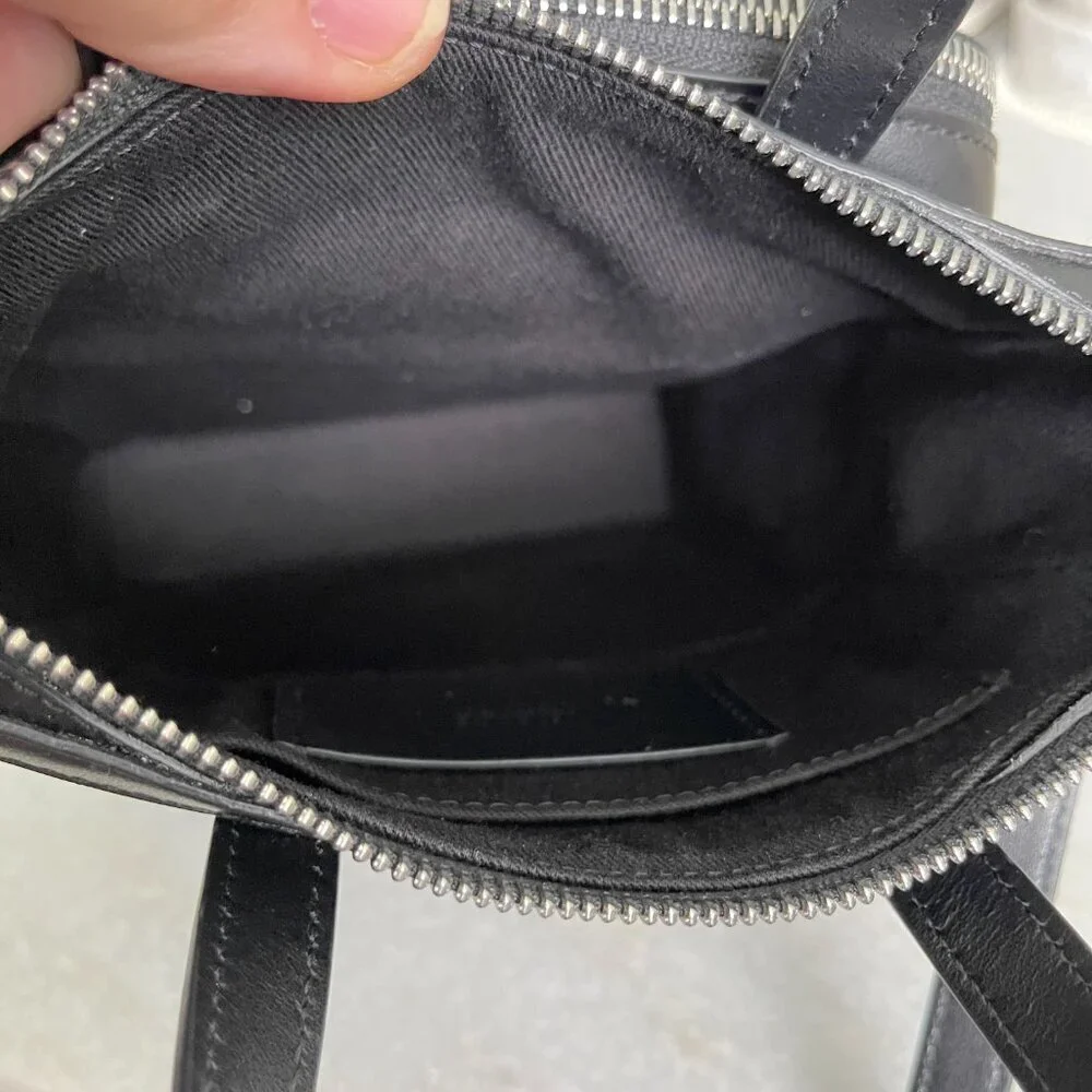 Versace Black Men's Leather multi-compartment messenger shoulder bag‎ 1012234
